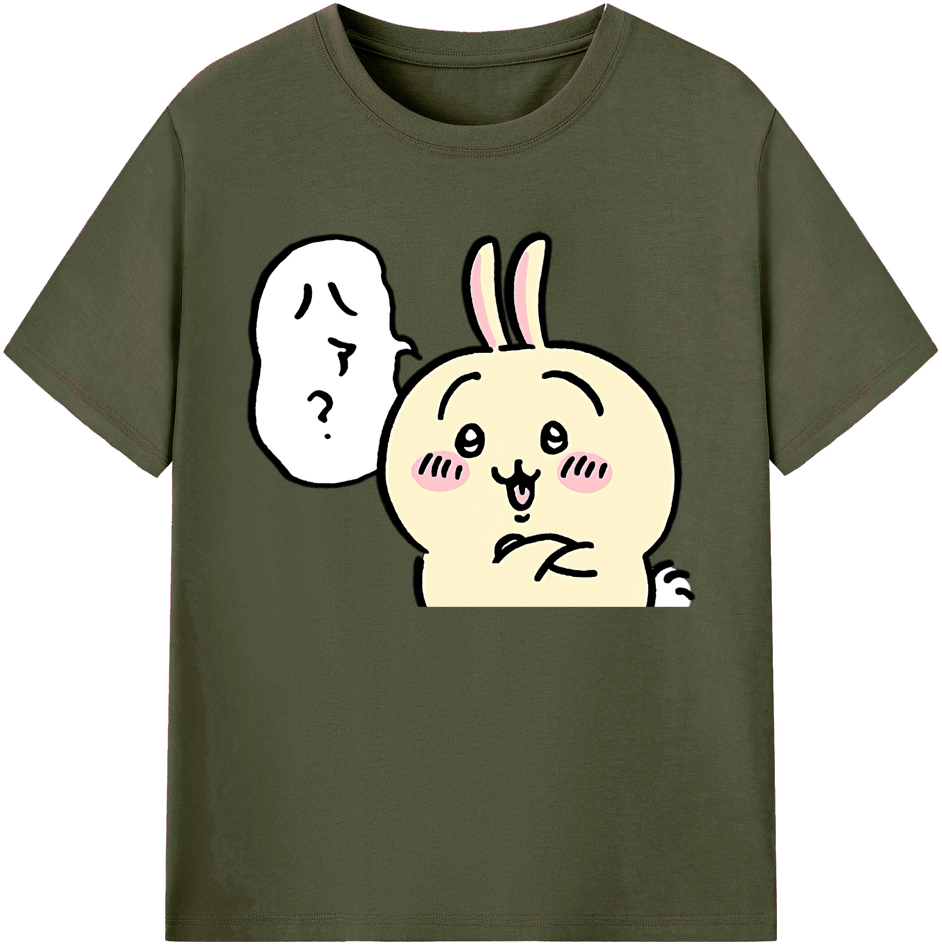 （画像用） ちいかわ うさぎ Chii-kawa usagi 綿100％ メンズ半袖Tシャツ｜肌触りやわらか＆通気性